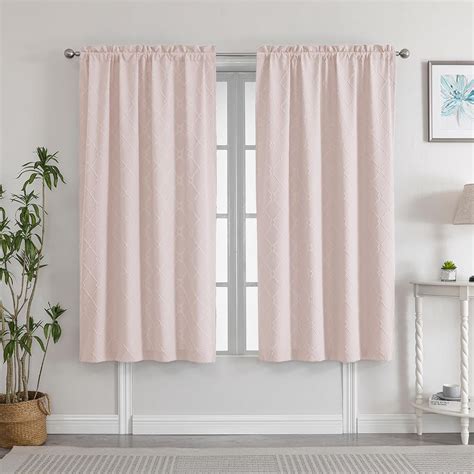 Amazon OWENIE Light Filtering Blush Curtains 63 Inch Length For