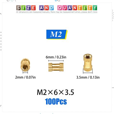 Buy Glarks Pcs M X X Mm Female Thread Knurled Brass Threaded