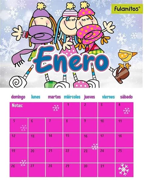 CALENDARIO ENERO