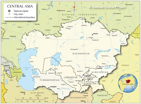 Political Map Of Central Asia And Caucasus