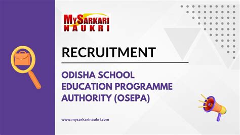 Odisha School Education Programme Authority (OSEPA) Recruitment ...