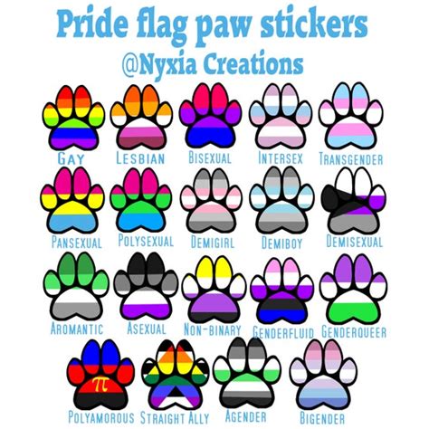 Lgbtq Pride Flag Rainbow Furry Fandom Paw Print Stickers Etsy Uk