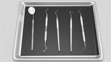 3D model Basic dental tools - 5 separated models VR / AR / low-poly ...