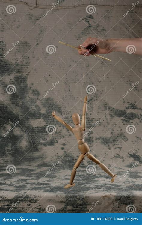 Puppet in the Hands of Puppeteer Walks on , Background. the Concept of ...