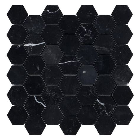 Nero Marble Hexagon Mosaic Hexagonal Mosaic Mosaic Flooring Marble