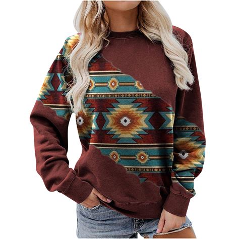 Czhjs Back To School Clothes Aztec Graphic Vintage Ethinic Sweatshirts