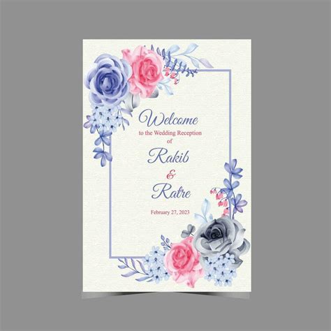 wedding card template 27197344 Vector Art at Vecteezy