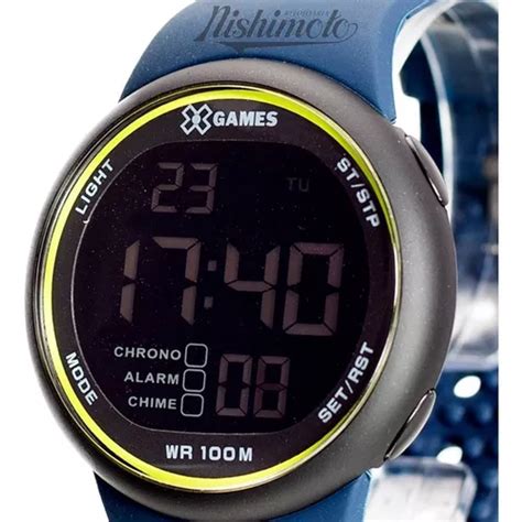 Reloj Digital X Games Para Hombre Xmppd621 Pxdx Azul Y Verde Con Bisel