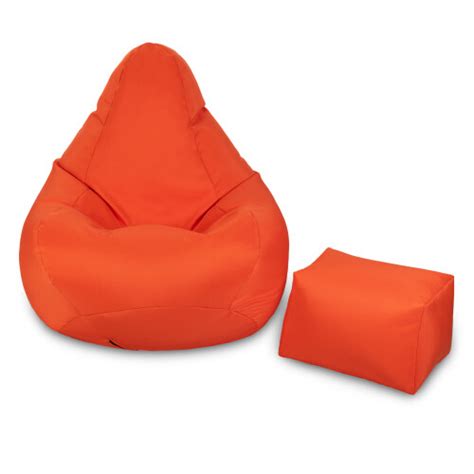 Orange Bean Bag Footstool Loft 25 Water Resistant Highback Bean Bag