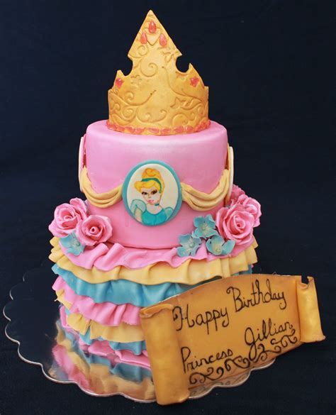 Disney Princess Themed Cake My First Time Doing The Ruffles Could Have