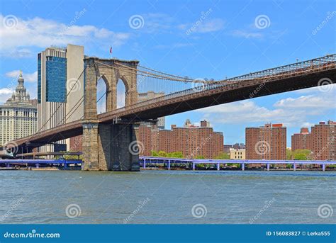 Old Famous Brooklyn Bridge 1883 Hybrid Cable Stayed Suspension Bridge