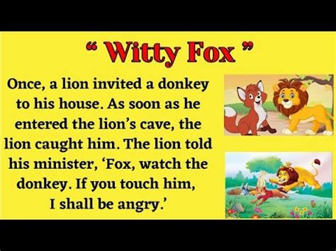 Learn English Through Stories English Story Witty Fox Youtube