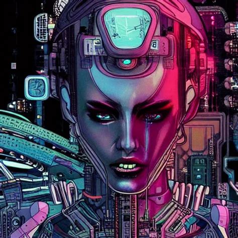 A Portrait Of A Beautiful Cybernetic Woman Connected Stable Diffusion