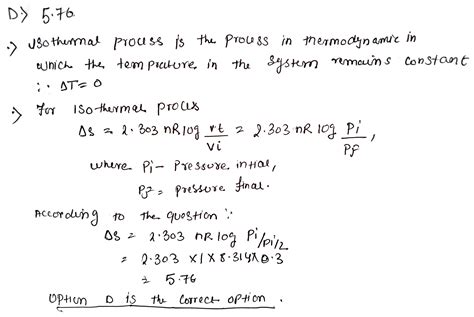 One Mole Of An Ideal Gas Expanded Isothermally And Reversibly To Half