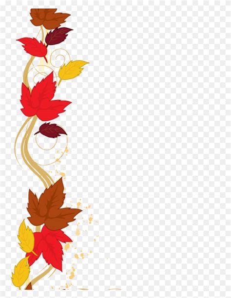 Cartoon Fall Leaves Border