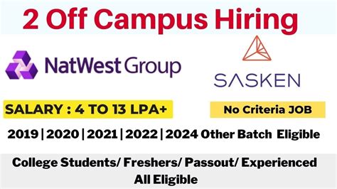 NatWest Off Campus Sasken Recruitment 2019 To 2024 Batch Salary 4