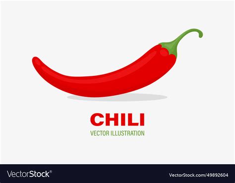 Flat Whole Fresh And Hot Chili Pepper Royalty Free Vector