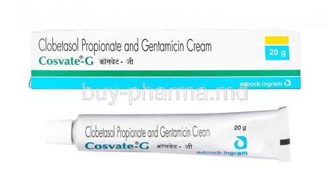 Buy Cosvate G Clobetasol Gentamicin 20gm Cream Online