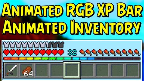 Animated Rgb Xp Bar And Inventory Gui Addon For Minecraft Pocket