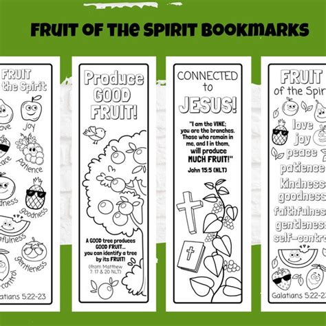 Printable Bookmarks Fruit Etsy