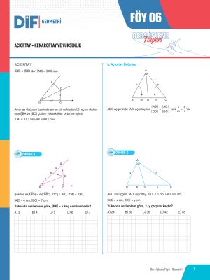 TYT AYT GEOMETRİ DİF FÖY 6 2023