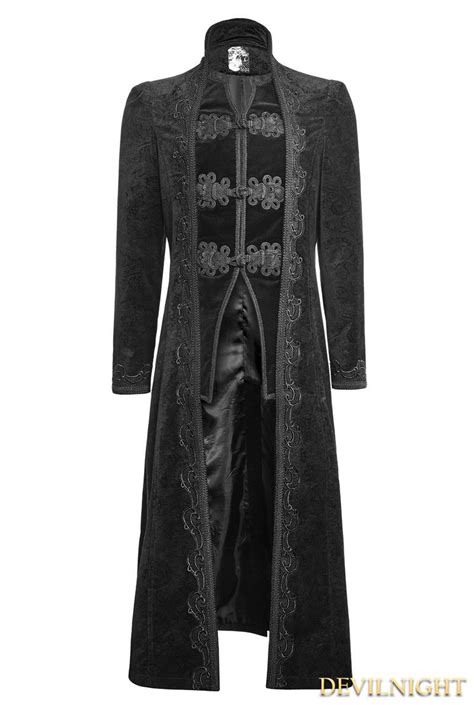 Black Gorgeous Vintage Style Gothic Long Coat For Men Fashion Gothic