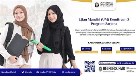 Pendaftaran Jalur Mandiri Kemitraan Undip 2023 Gelombang 2 Syarat Biaya Cara Daftar