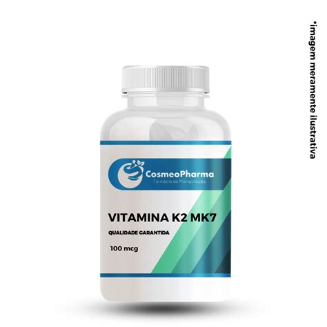 Vitamina K2 MK7 100 mcg 60 Cápsulas Cosmeopharma Farmácia de