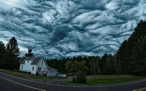 HD Wallpaper The Sky Nature Clouds Forest House Overcast Clouds