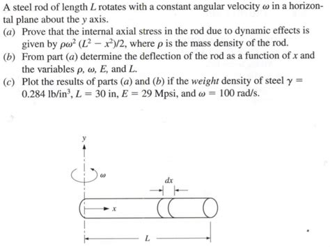 Solved A Steel Rod Of Length L Rotates With A Constant Chegg