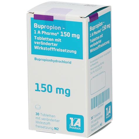 Bupropion 1a Pharma® 150mg 30 St Mit Dem E Rezept Kaufen Shop Apotheke