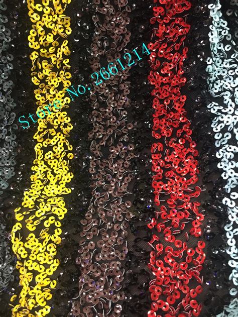 Graceful African Net Lace Textile With Full Sequins Bzl French