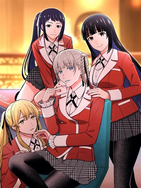 Jabami Yumeko Momobami Kirari Saotome Mary And Igarashi Sayaka Kakegurui Drawn By