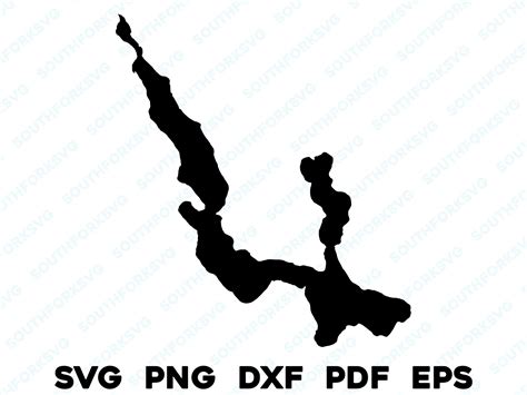 Walloon Lake Michigan Map Shape Silhouette Svg Png Dxf Pdf Eps Vector Graphic Design Cut ...