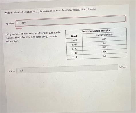 Solved Write The Chemical Equation For The Formation Of Hi