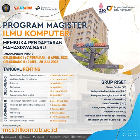 Penerimaan Mahasiswa Baru Kelas Regular Program Magister Ilmu Komputer