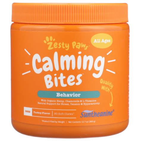 Zesty Paws Behavior Turkey Flavored Calming Bites For Dogs 90 Ct