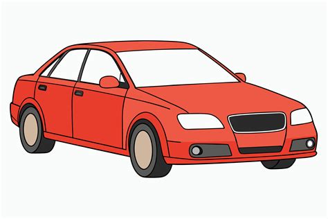 Audi A4 Car Illustration Cartoons Clipart Line Art Design On White