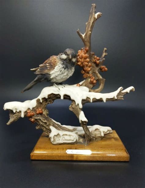 Capodimonte Figurine G Armani Florence Vintage Sparrow In Snow