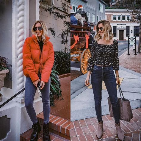 Down Jacket Denim And Ankle Boots Outfit