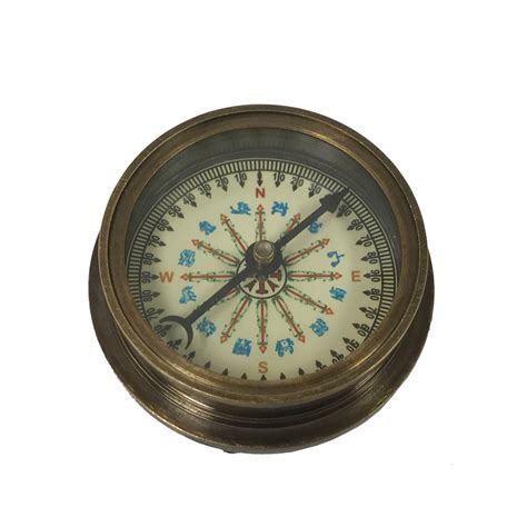 2 1 4″ Antiqued Solid Brass Compass With 100 Year Calendar Madison Bay Company