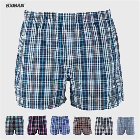 Vintage Style Plaid Woven Cotton 100 Cotton Sexy Men S Boxers Shorts High Quality Best Price