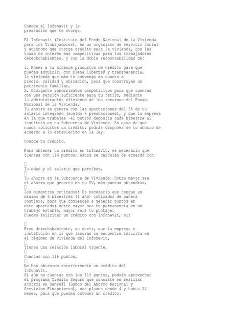 PDF INFORMACION INFONAVIT DOKUMEN TIPS