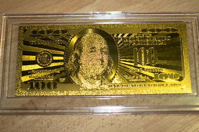 24k .999 Gold Foil $100 US Dollar Bill with HARD CASE | #516415702