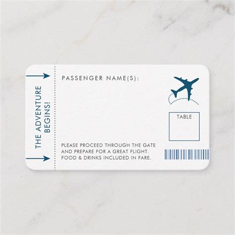 Boarding Pass Ticket Style Place Card Any Event 10 Cards Artofit