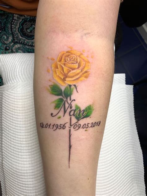 Tribute Rose Tattoo Yellow Rose Tattoos Rose Tattoos For Men Rose