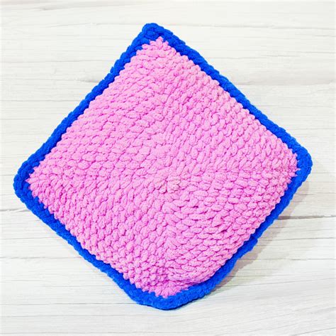 Cozy Square Crochet Plush Pillow | FaveCrafts.com