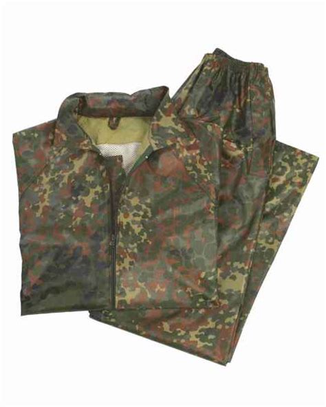 Mil Tec Regenanzug Flecktarn Regen Outdoorjacke Jacke