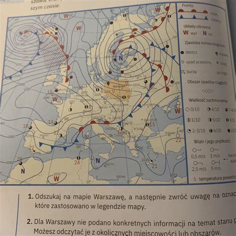 Na Podstawie Za Czonej Mapy Synoptycznej I W Asnej Wiedzy Opisz