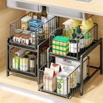 Organizador Bajo Mesada 2 Niveles Con Estantes Movibles Compralo Ahora